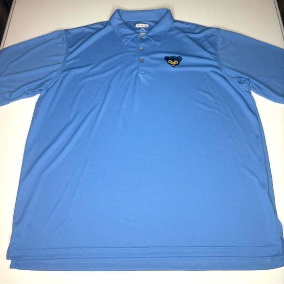 Antigua Chicago Cubs Men’s Size XXL 2XL Polo Golf Shirt with 60s/70s Logo - Picture 1 of 8